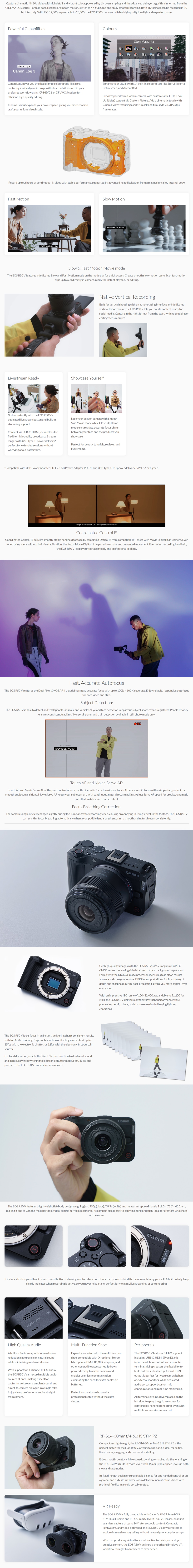CANON EOS R50 V RF-S14-30mm IS STM PZ Kit Mirrorless Changeable Lens Camera