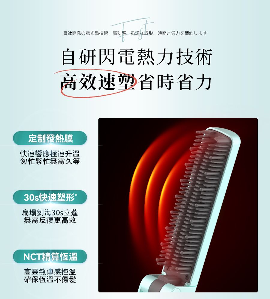JUJY AMISS-68115 無線迷你折疊隨時劉海髮尾快速造型NCT恆溫速熱便攜隨身造型梳
