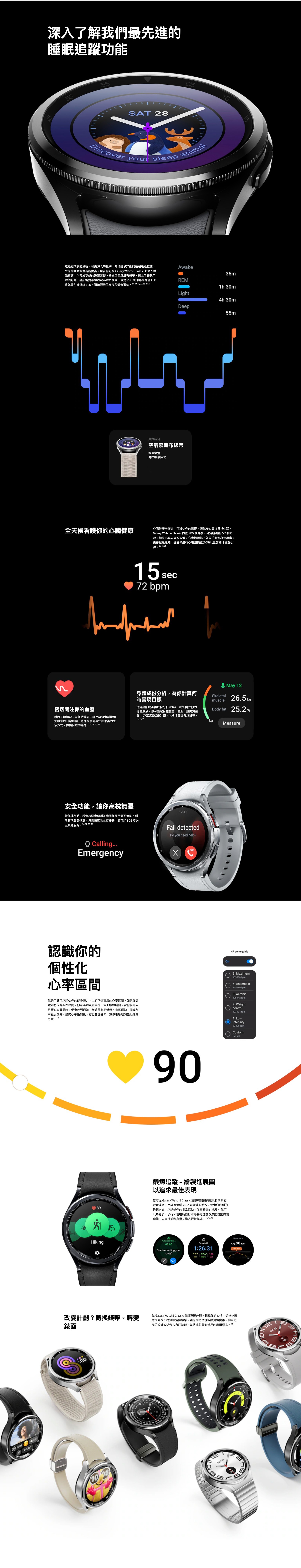 SAMSUNG 三星電子 Galaxy Watch6 Classic 43mm (LTE) 智能手錶