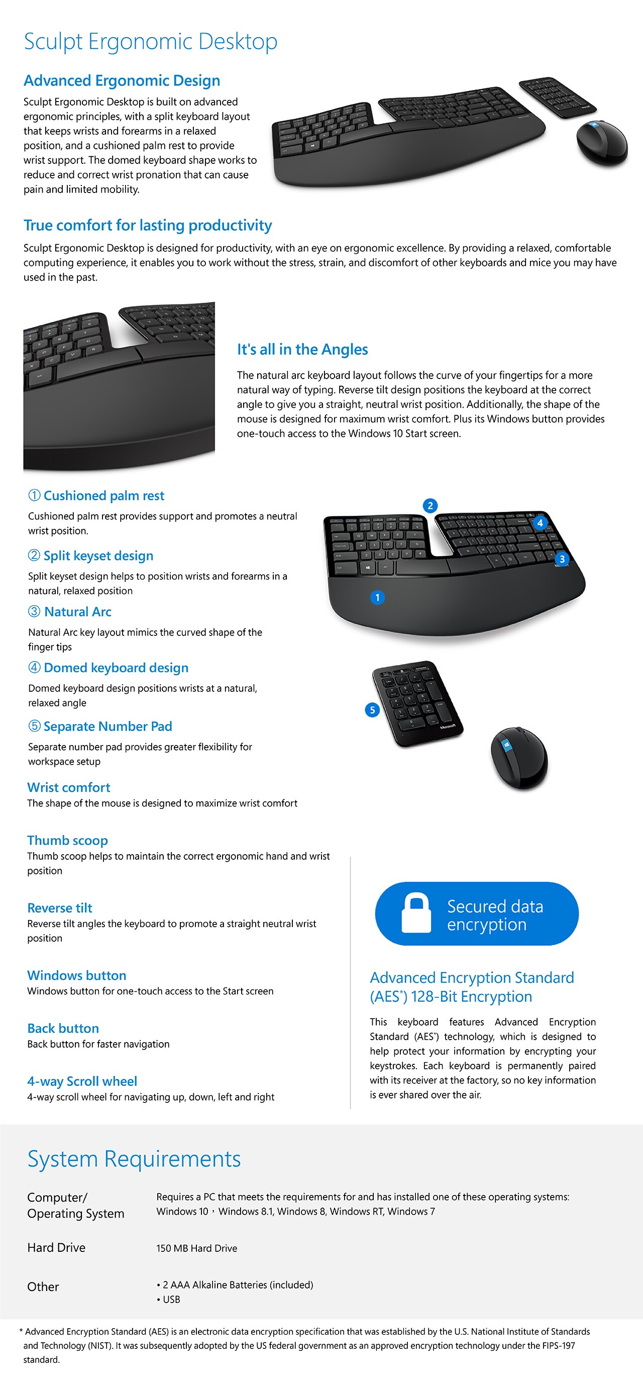 MICROSOFT Sculpt Ergonomic Desktop Mice and Keyboard (Traditional Chinese)