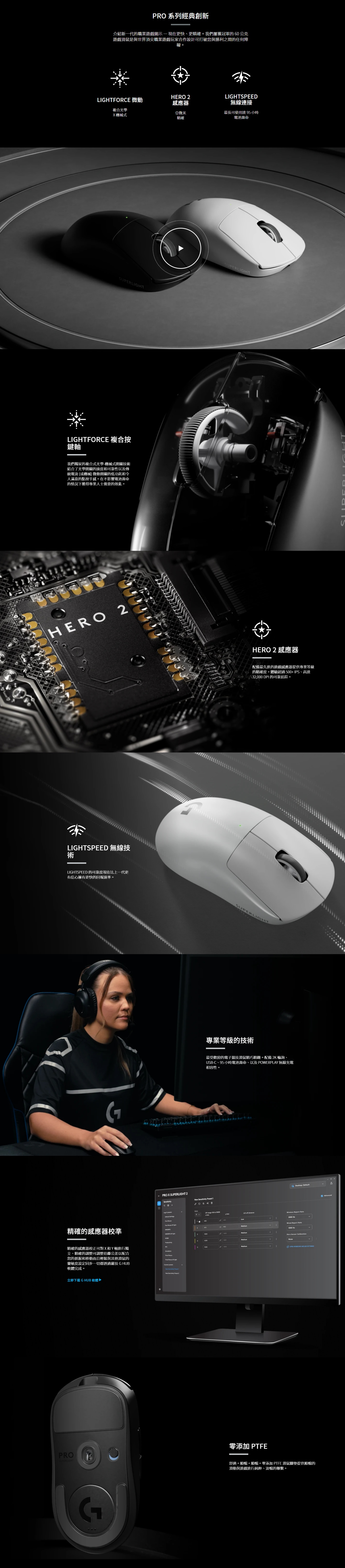 LOGITECH 羅技 G PRO X Superlight 2 無線遊戲滑鼠